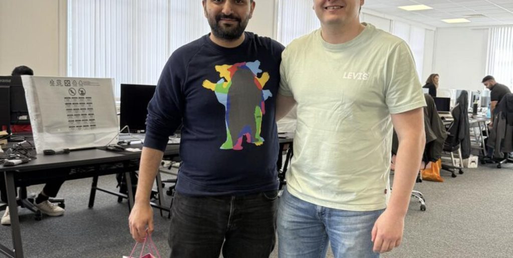Paul Ryazanov with the Corefinity hosting team in Leeds