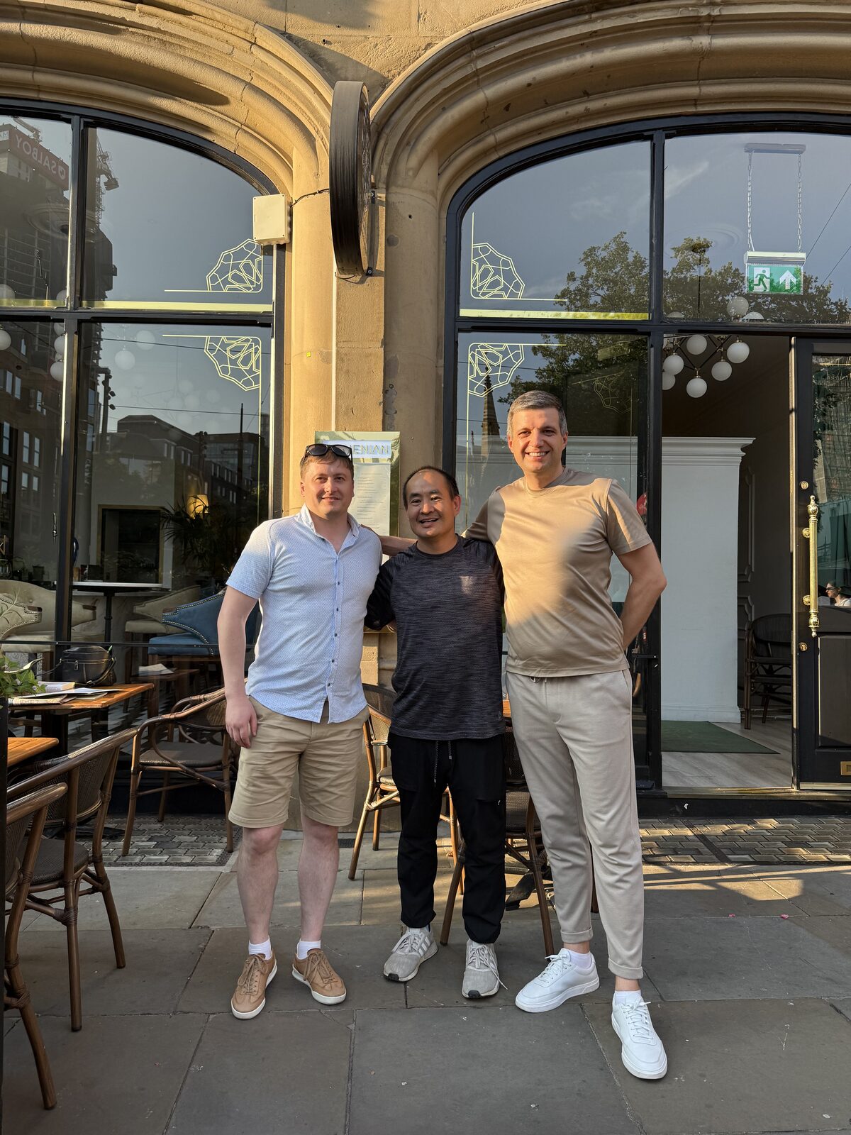 Paul Ryazanov, Dennis Yu and Igor Ivitskiy in Manchester, July 2026