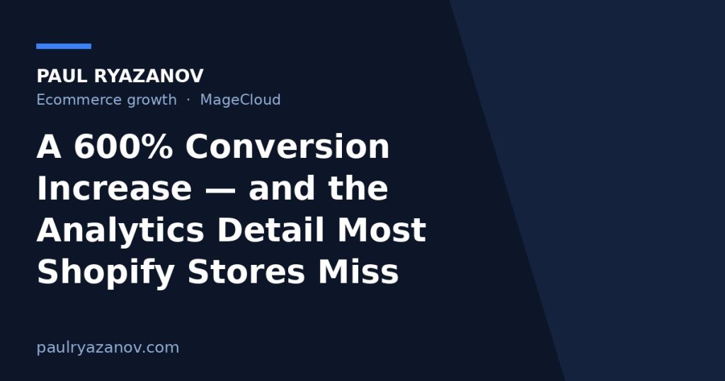 A 600% Conversion Increase — and the Analytics Detail Most Shopify Stores Miss