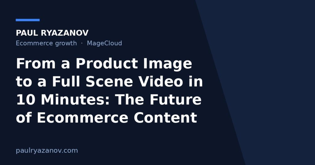 From a Product Image to a Full Scene Video in 10 Minutes: The Future of Ecommerce Content