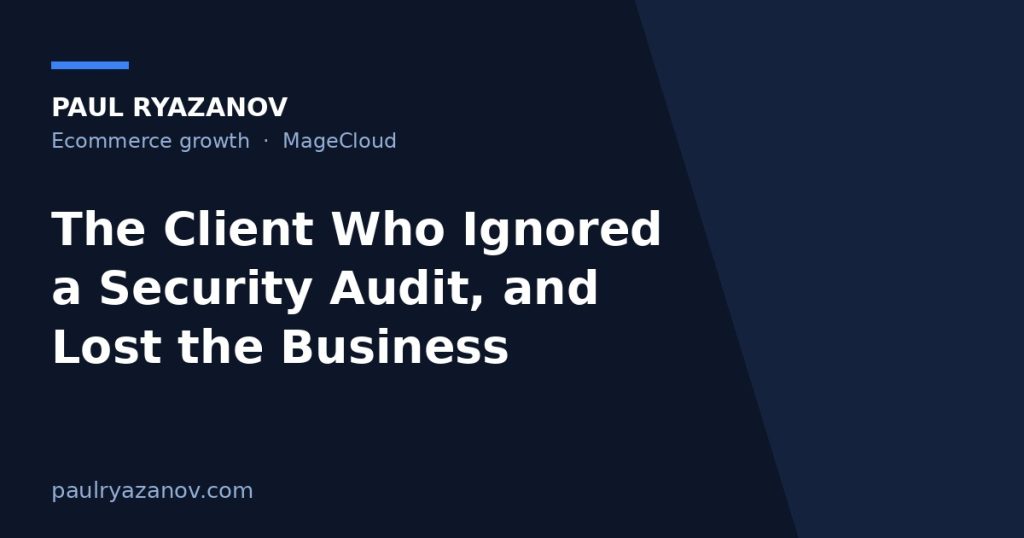 The Client Who Ignored a Security Audit, and Lost the Business
