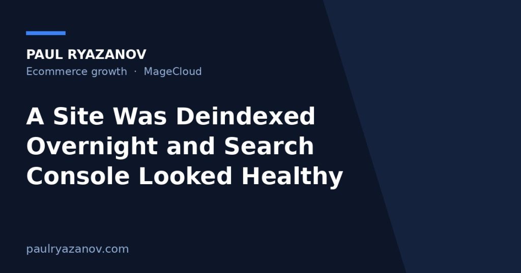 A Site Was Deindexed Overnight and Search Console Looked Healthy