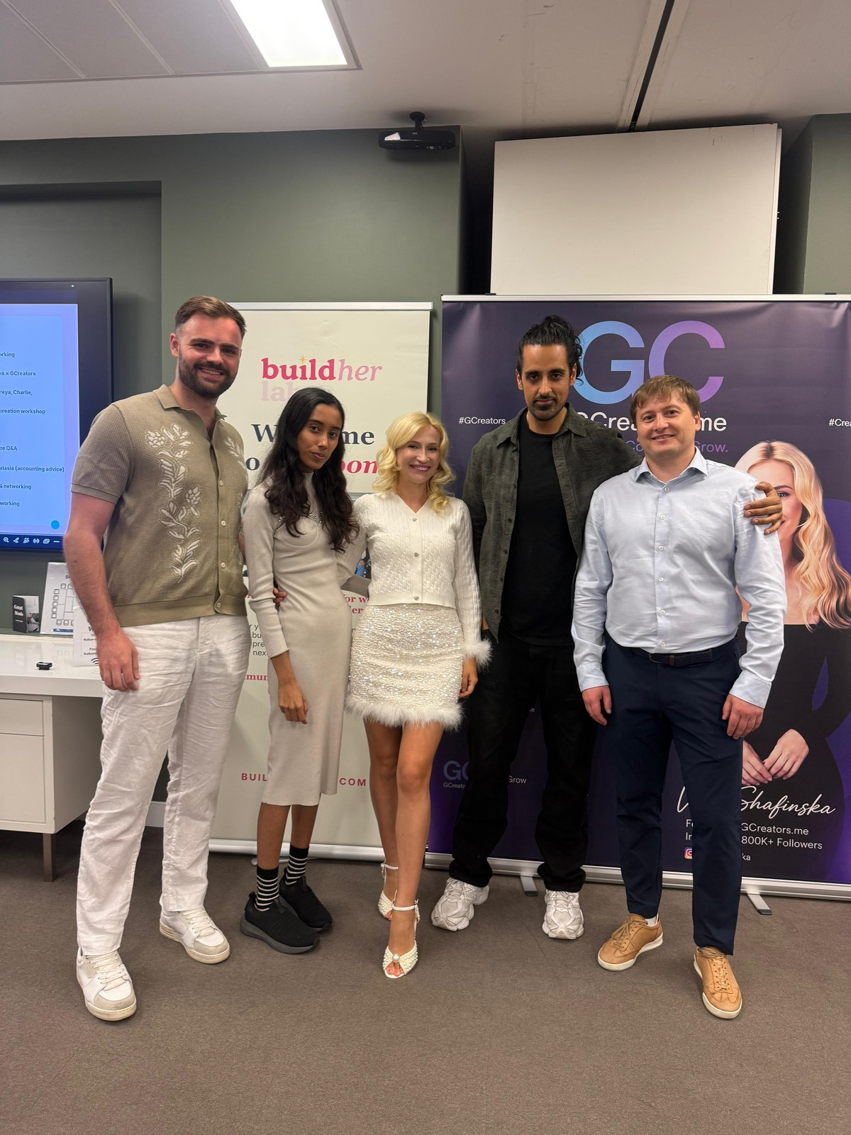 Speakers at the Women Creators x AI Evening in London, including Vita Shafinska and Paul Ryazanov