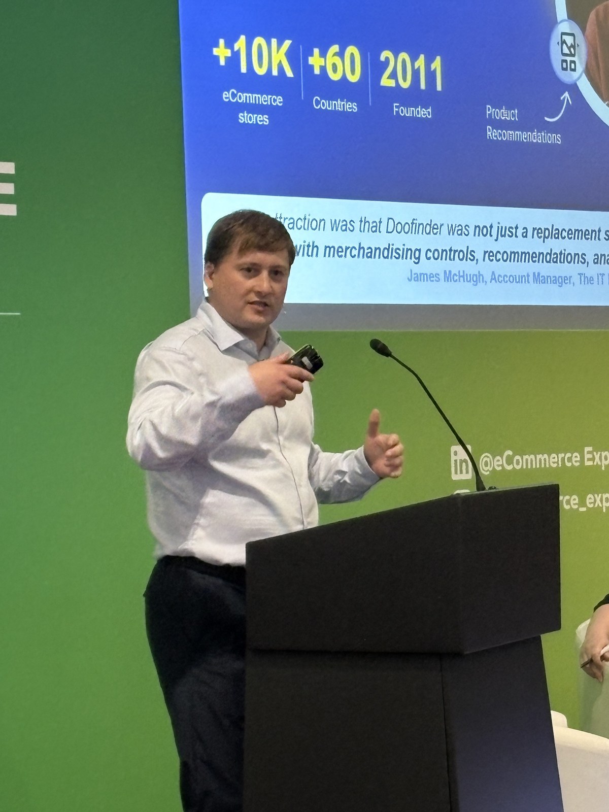 Paul Ryazanov presenting at Ecommerce Expo 2026